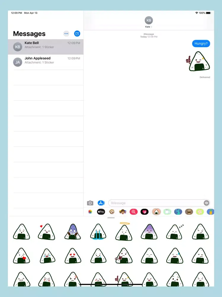 Capturas de tela do Onigiri Emoji Stickers iPad 