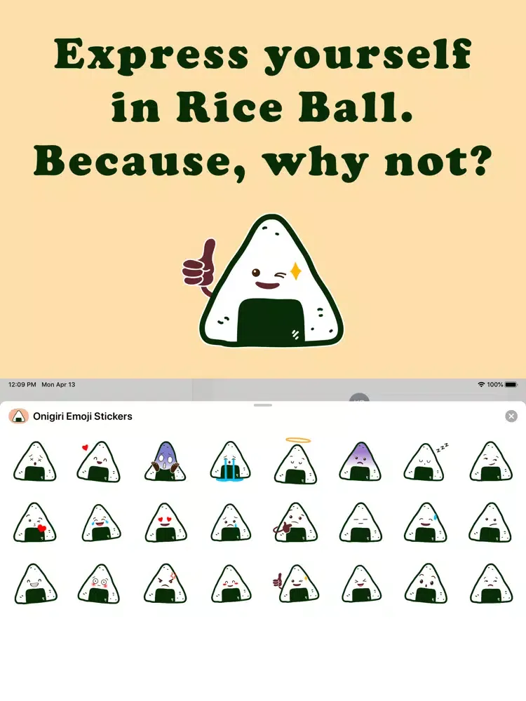 Capturas de tela do Onigiri Emoji Stickers iPad 