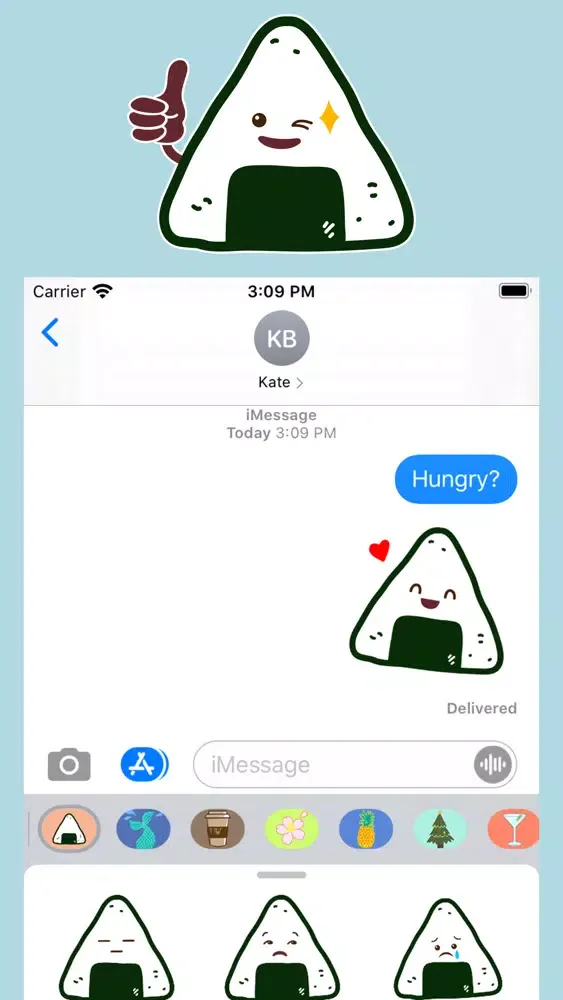 Capturas de tela do Onigiri Emoji Stickers