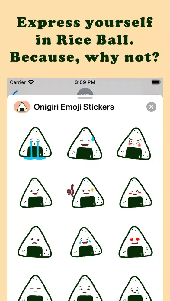 Capturas de tela do Onigiri Emoji Stickers