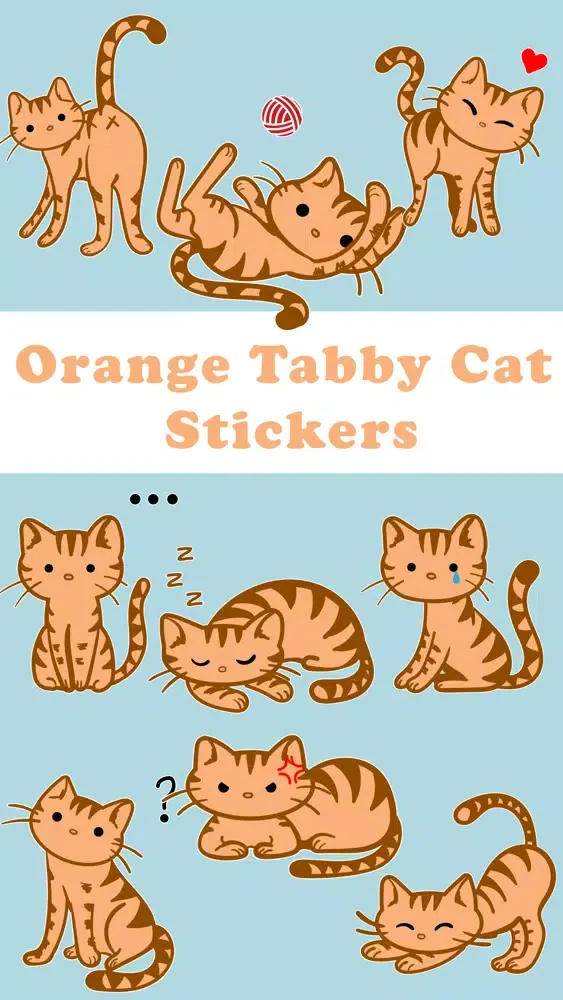 Capturas de tela do Orange Tabby Cat Stickers