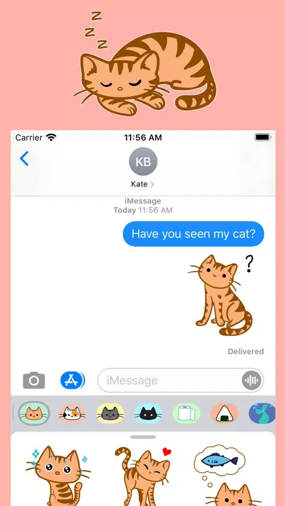 Capturas de tela do Orange Tabby Cat Stickers