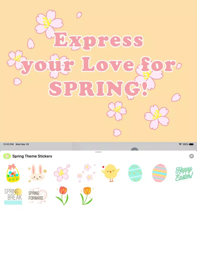 Spring Theme Stickers iPad  Screenshots