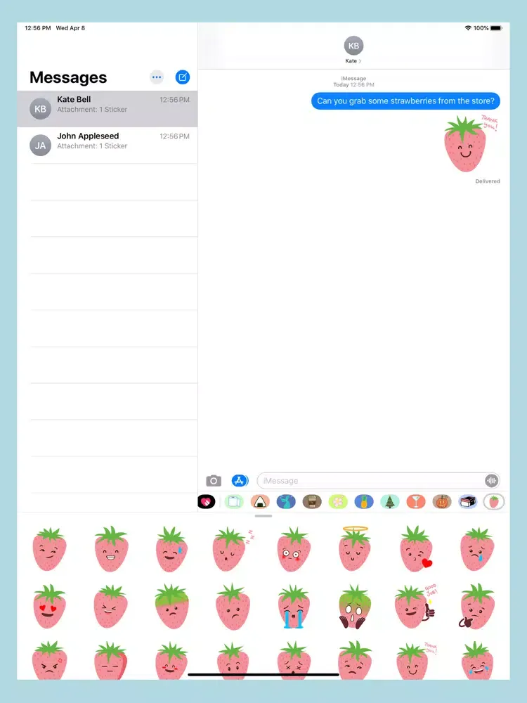 Скриншоты Strawberry Emoji Stickers iPad 