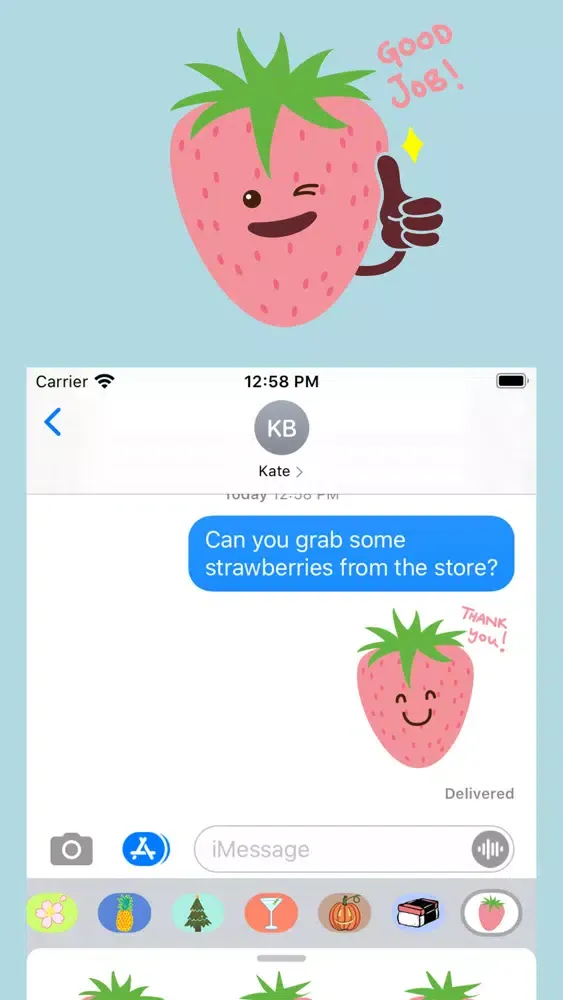 Скриншоты Strawberry Emoji Stickers