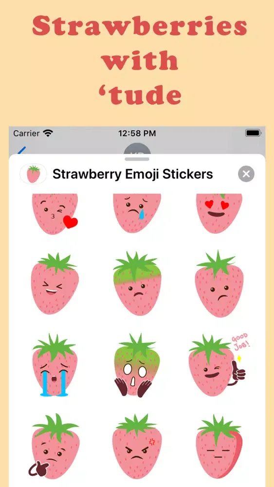 Скриншоты Strawberry Emoji Stickers