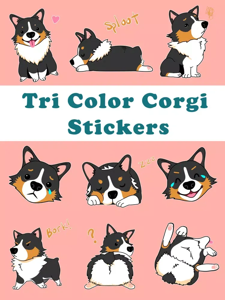 TriColor Corgi Stickers iPad  Screenshots