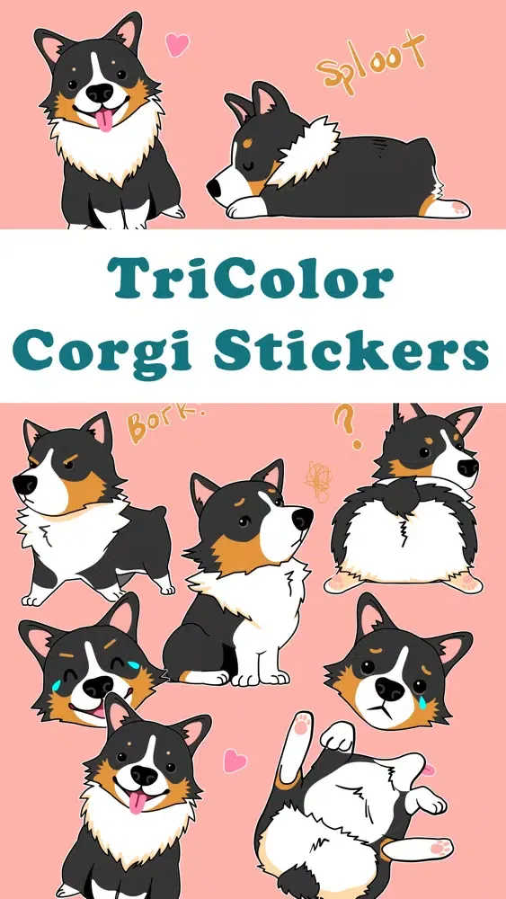 TriColor Corgi Stickers Screenshots