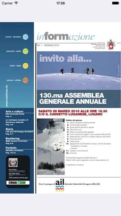 Zrzuty ekranu Info CAS Ticino
