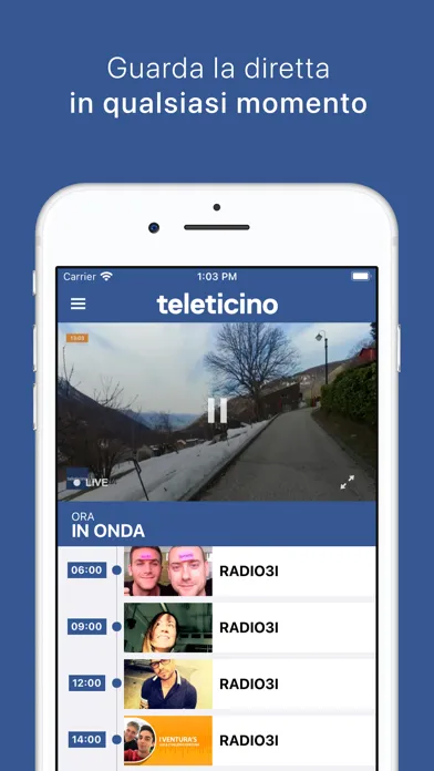Capturas de tela do TeleTicino