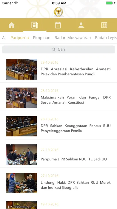 Capturas de pantalla de DPR-RI