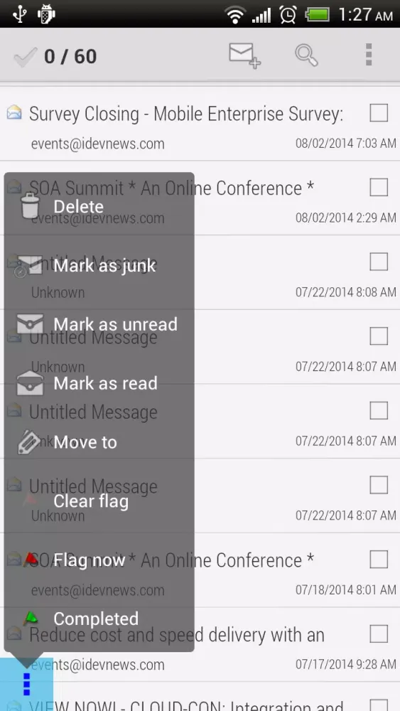 Capturas de pantalla de Mobile Access for Outlook OWA