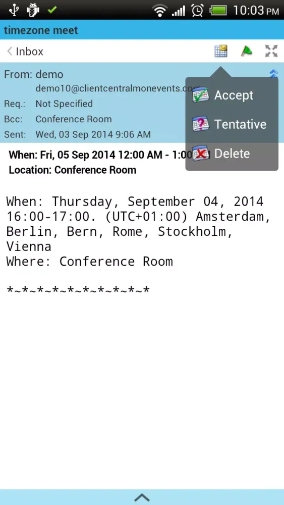Capturas de pantalla de Mobile Access for Outlook OWA