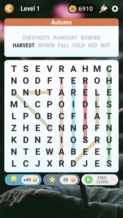 Ảnh chụp màn hình của Word Search - Find Hidden Word