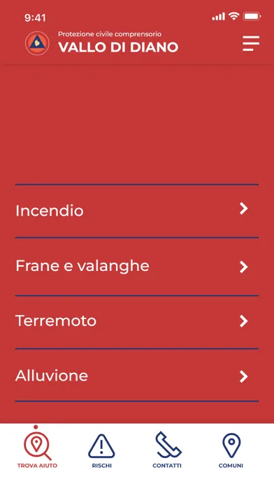 Screenshot di Emergenza Cittadino