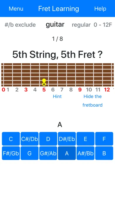 Tangkapan layar Fret Learning