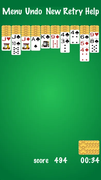 Tangkapan layar Spider Solitaire pico