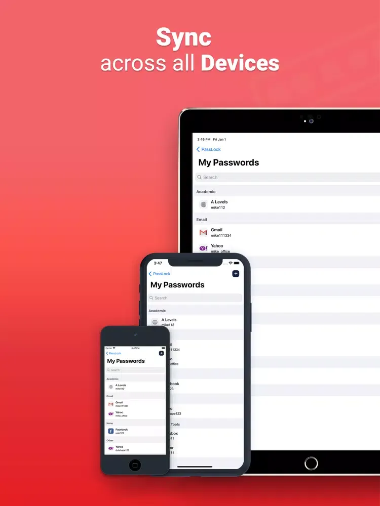 Password Manager- PassLock iPad  Screenshots