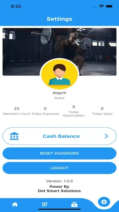 Capturas de tela do Gym DSS
