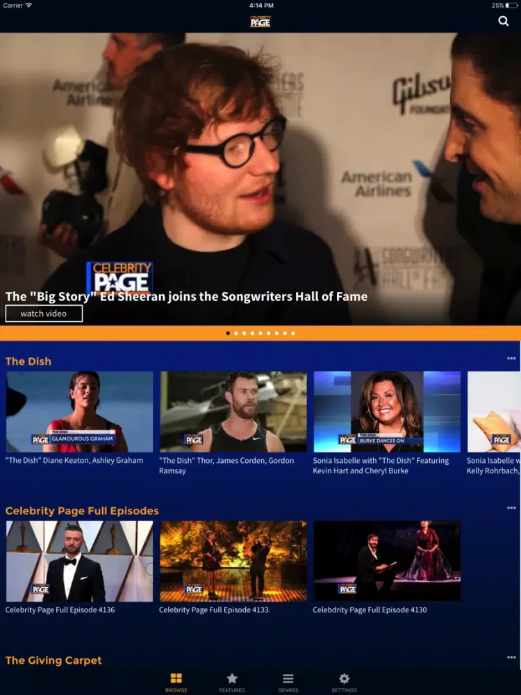 Celebrity Page TV iPad  Ekran Görüntüleri