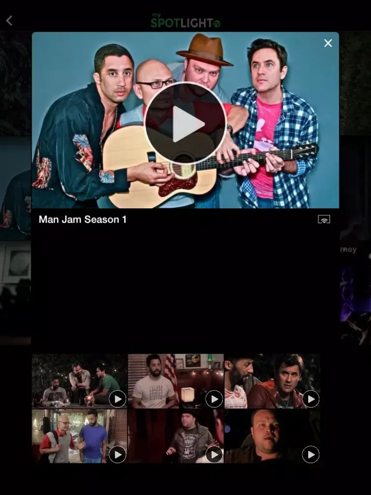 Tangkapan layar mySPOTLIGHT.TV iPad 