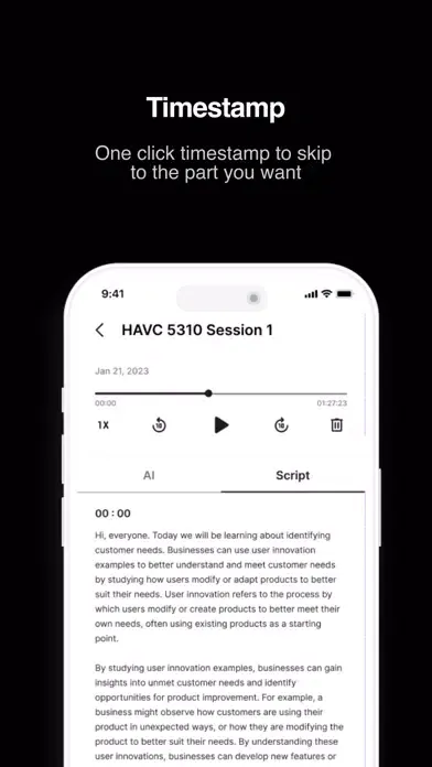ภาพหน้าจอของ Listener: AI Voice Recorder