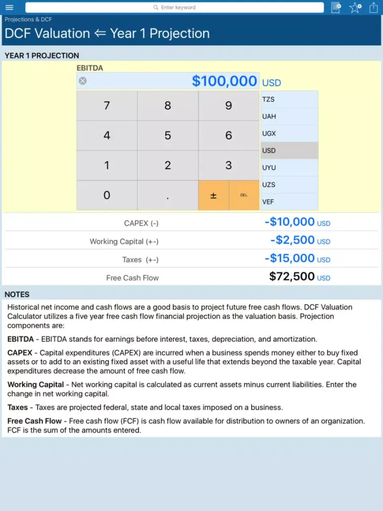 Screenshot di Business Valuation iPad 