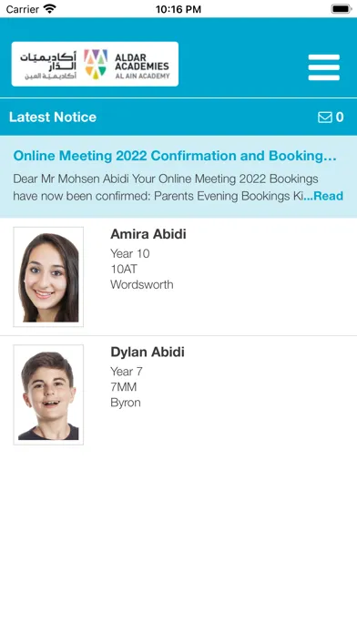 Ảnh chụp màn hình của Al Ain Academy Engage App