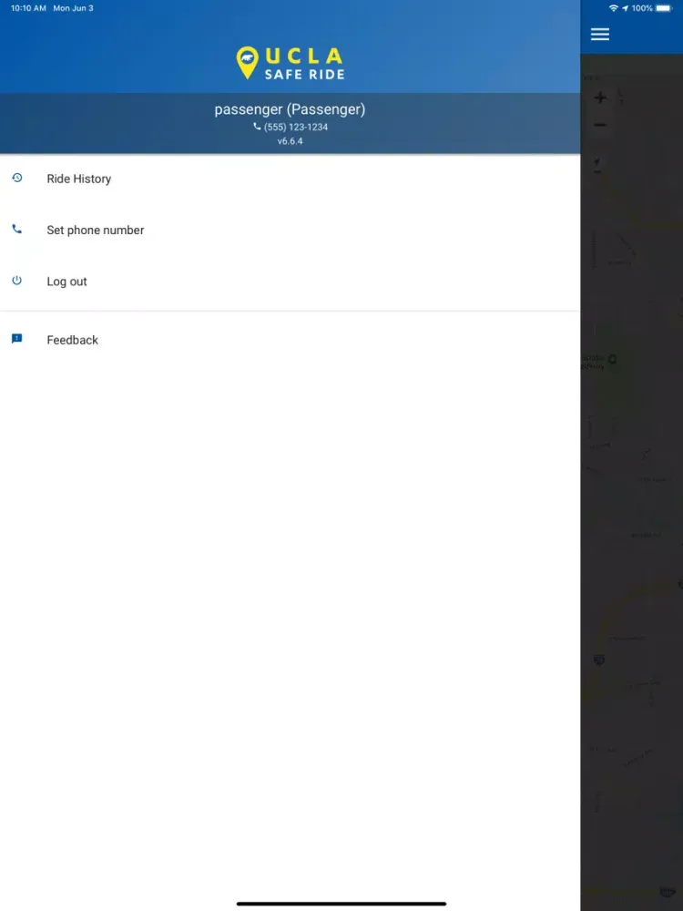 Capturas de tela do UCLA Safe Ride iPad 