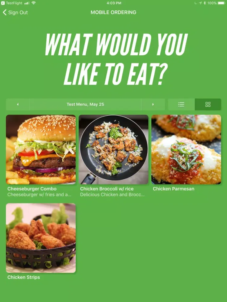 Zrzuty ekranu MealViewer Kiosk iPad 