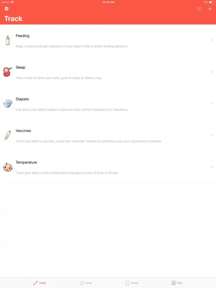 Screenshot di Babymate iPad 