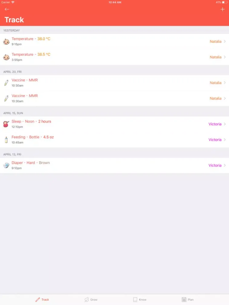 Screenshot di Babymate iPad 