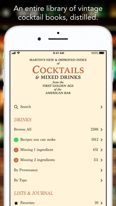 Zrzuty ekranu Martin’s Index of Cocktails