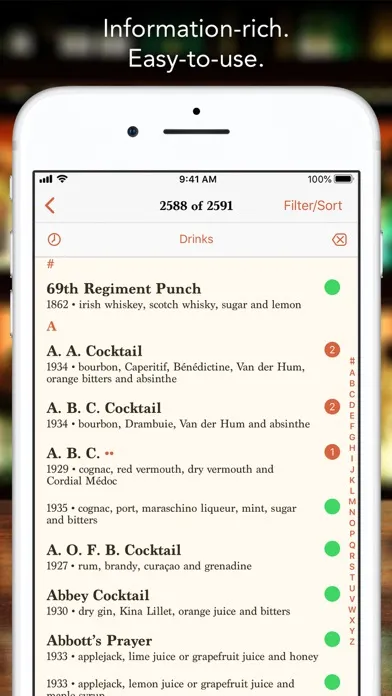 Zrzuty ekranu Martin’s Index of Cocktails