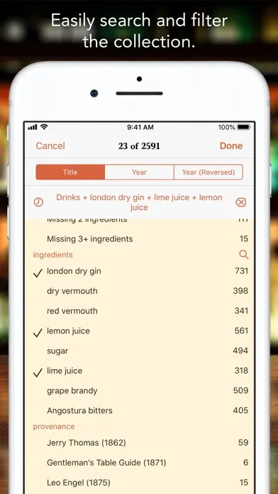Zrzuty ekranu Martin’s Index of Cocktails