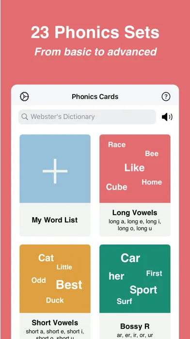 Tangkapan skrin Phonics Cards