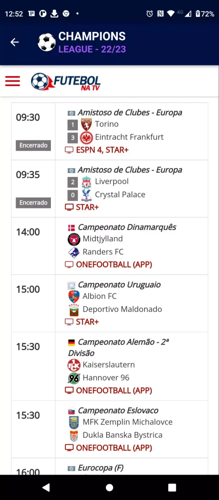 Liga dos Campeões Screenshots