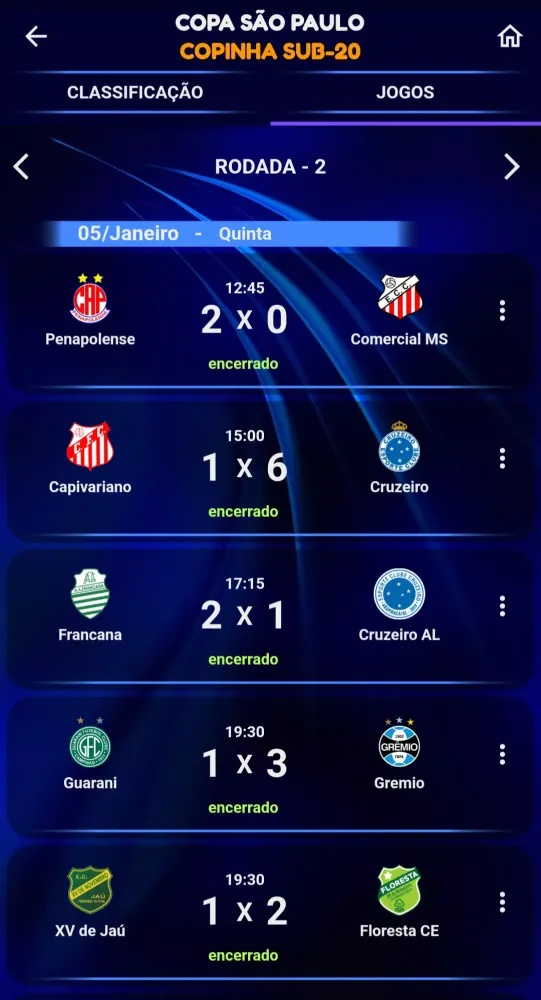 Capturas de tela do Copinha PRO Info7