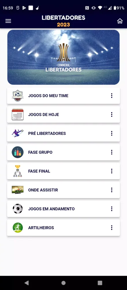 Ảnh chụp màn hình của Libertadores