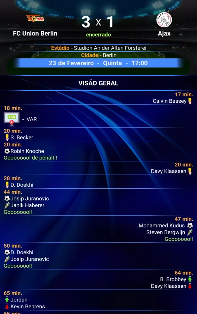 Capturas de tela do Liga Europa