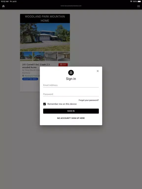 Capturas de tela do Doug Marsh Homes iPad 