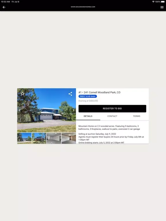 Capturas de tela do Doug Marsh Homes iPad 