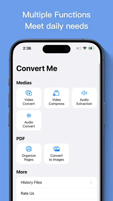 Captures d'écran de Convert Me - Video Audio PDF