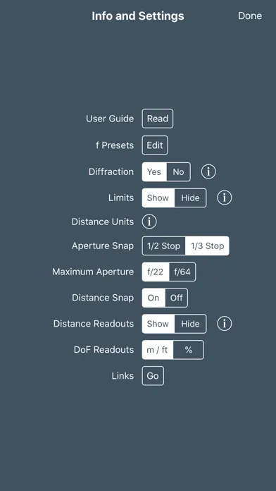 Ảnh chụp màn hình của TrueDoF-Pro DoF Calculator