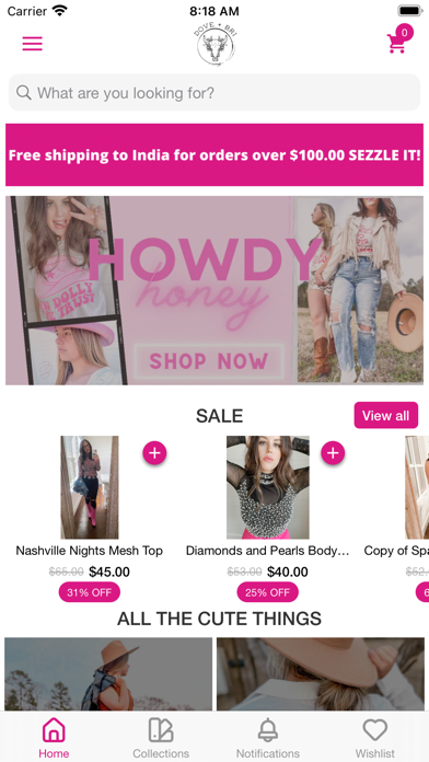 Zrzuty ekranu Dove + Bri Boutique