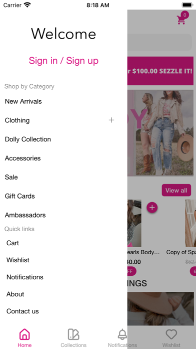 Zrzuty ekranu Dove + Bri Boutique