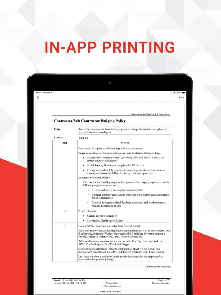 Dow Houston Hub Productivity iPad  سکرین شاٹس