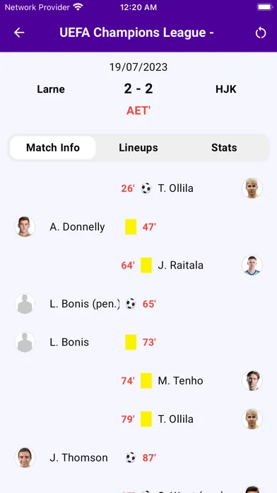 Captures d'écran de Live Football Score Updates