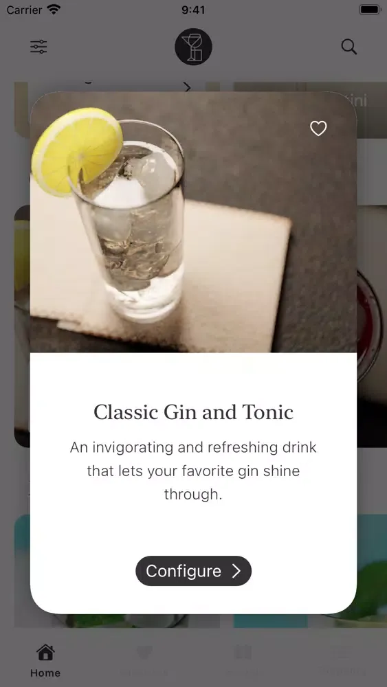 Capturas de tela do MiniBar