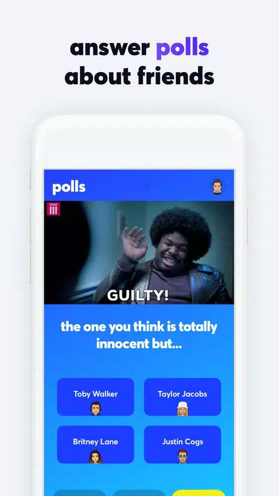 Ảnh chụp màn hình của 4PM: Polls About Your Friends